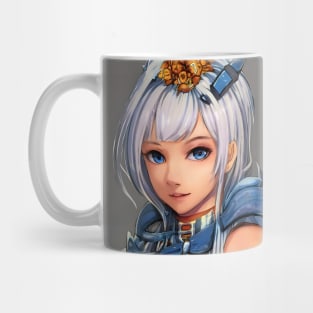 anime girl white hair cosplay Mug